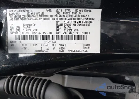 2015 Ford Focus Se из США, поврежденный, VIN 1FADP3F24FL206880